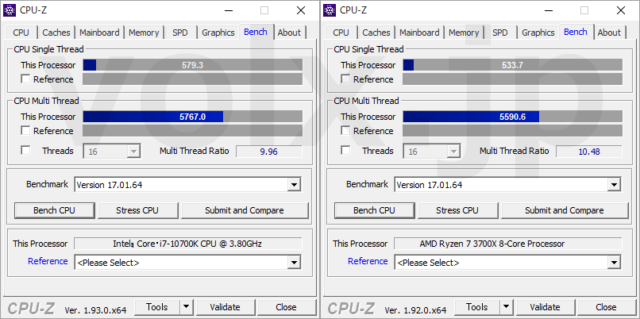 Сравнение процессоров i7 10700k и ryzen 3700x