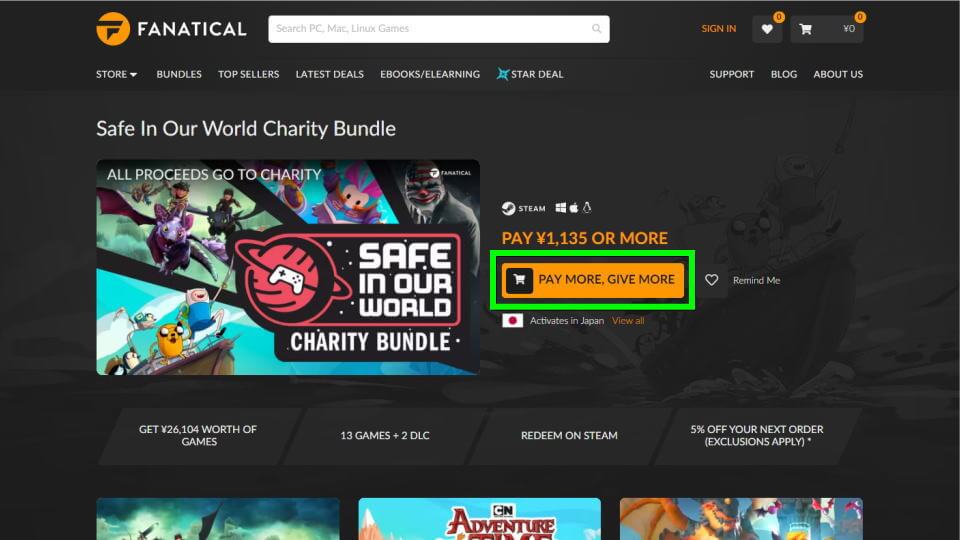 Safe In Our World Charity Bundleのゲームリスト