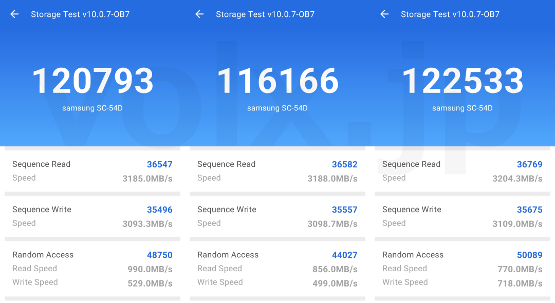 Galaxy Z Flip5のAnTuTu benchmark V10.0.7-OB7 (Storage)