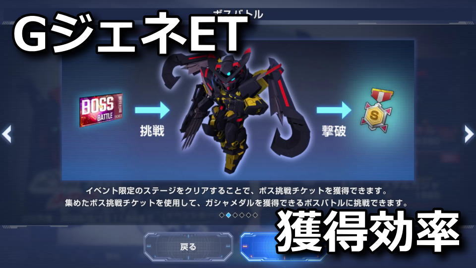 GジェネET：ガシャメダルの獲得効率