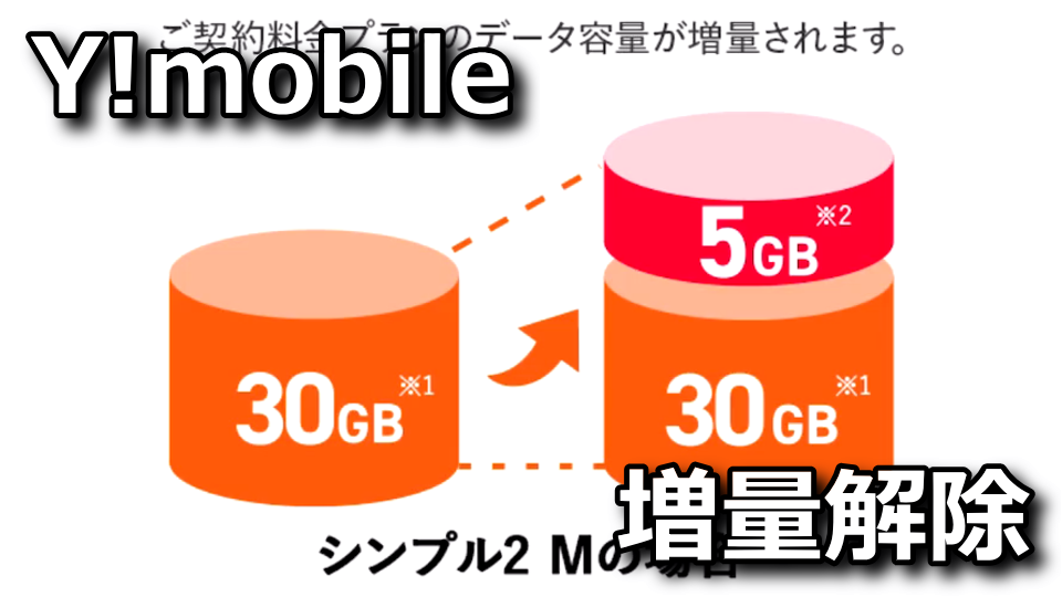 Y!mobile：データ増量オプションの解除方法
