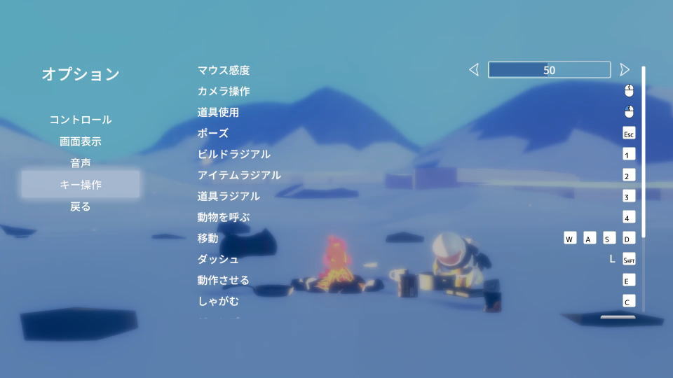 南極計画のキーボード設定