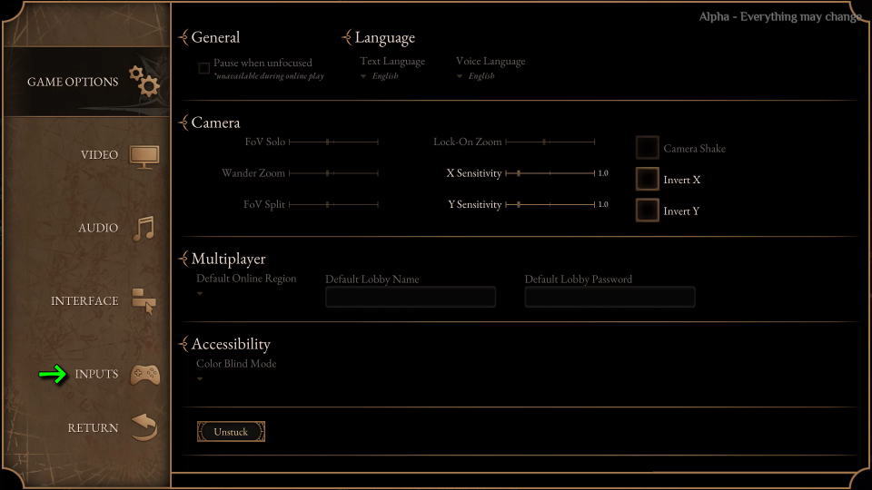 Outward 2の操作を確認する方法