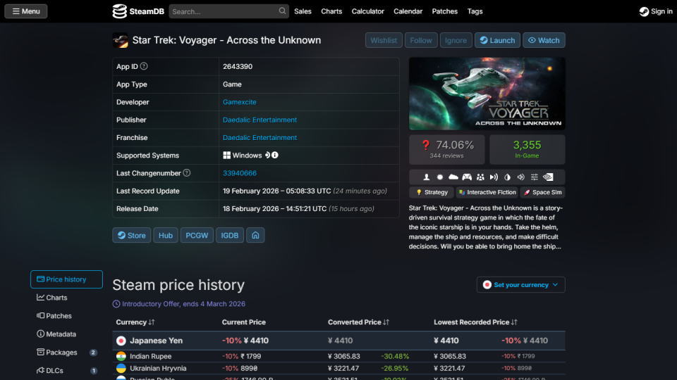Star Trek: Voyager - Across the Unknownの価格比較