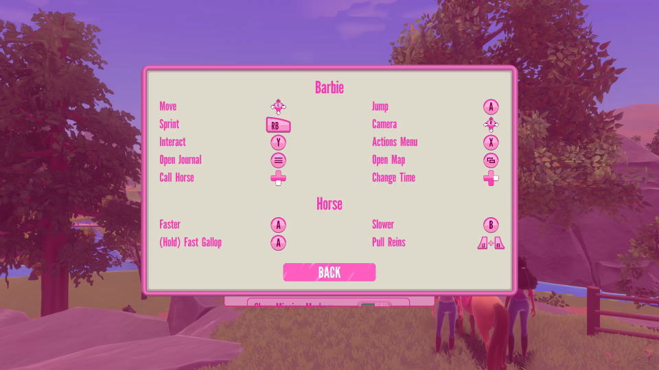 Barbie Horse Trailsのコントローラー設定