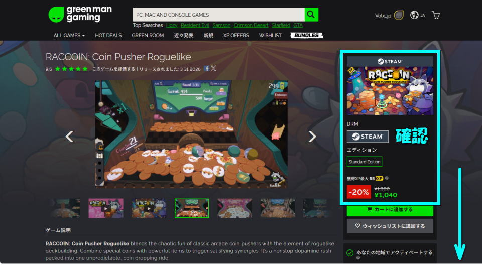 RACCOIN: Coin Pusher Roguelikeを安く買う方法-2