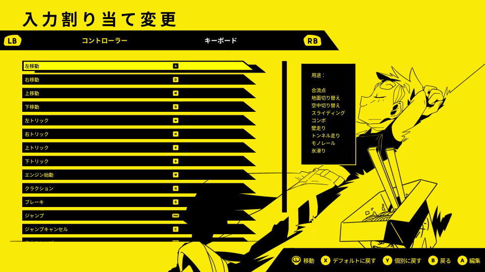 電車アタックのキーボード設定