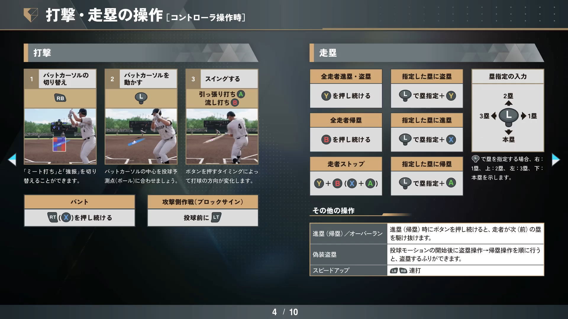 eBaseball PRO SPIRITの操作方法(コントローラー)-3