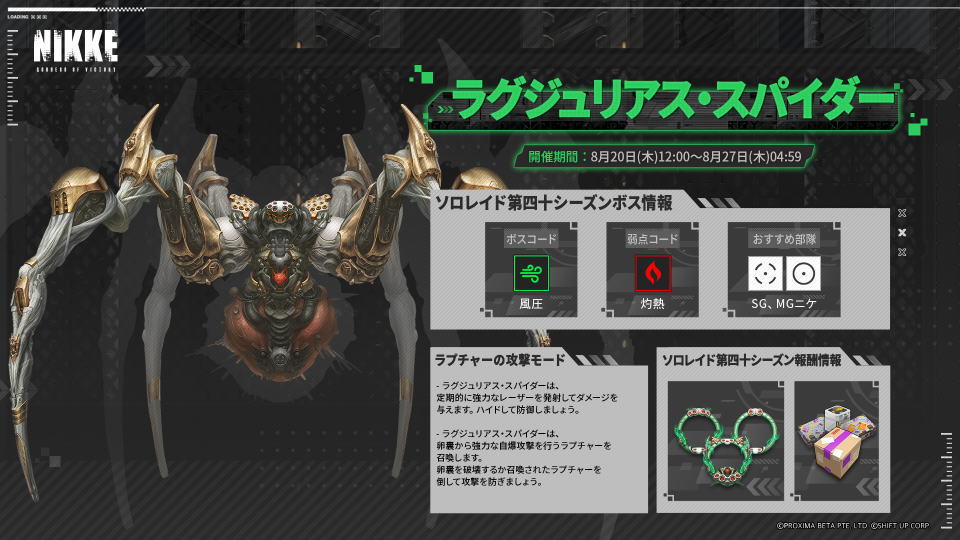 ラグジュリアス・スパイダーの情報