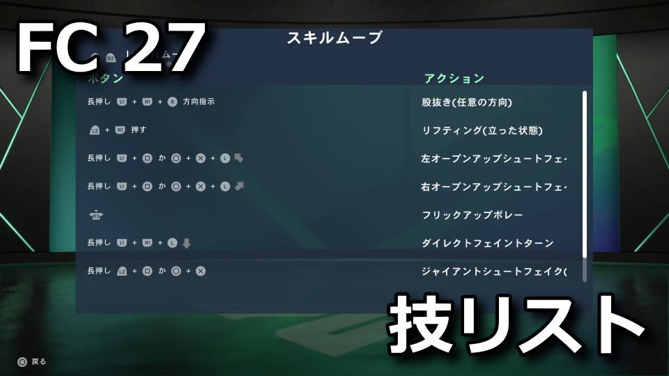 FC 27のスキルムーブ一覧